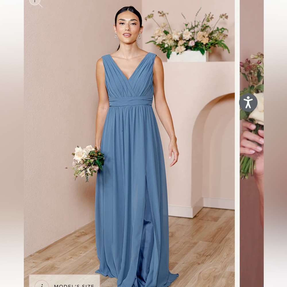 Revelry Kaia chiffon dress in romantic blue